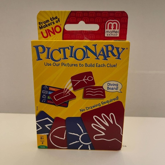 Mattel 2012 Pictionary Card Game Use Pictures to Build Clues - Picture 2 of 3